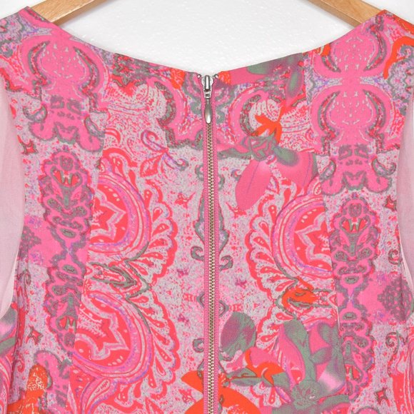 Cabi Jubilee Paisley Floral Sleeveless Top Size Small Blouse Pink Boho Casual - Picture 8 of 12